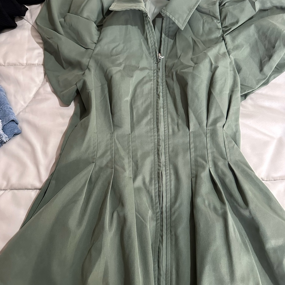 Olivaceous Green Mini Dress